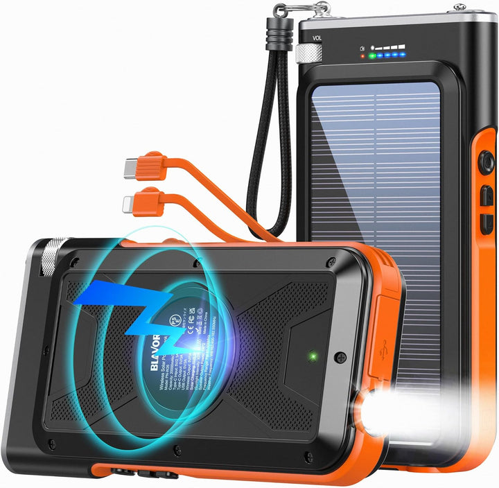 20000mAh Solar Power Bank – Wireless Charging & QC 3.0