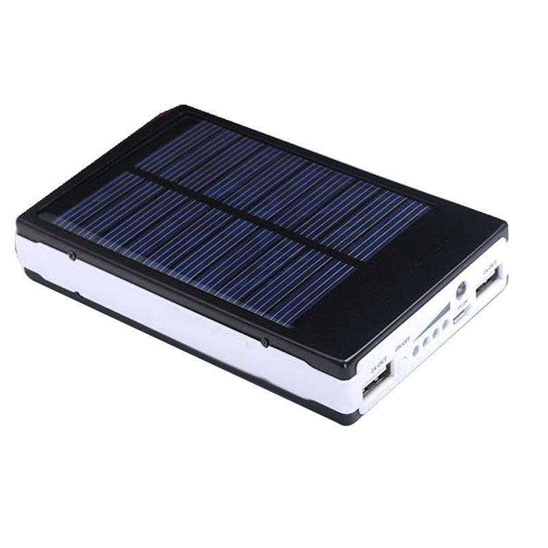 Dual USB Solar Power Bank – Portable Battery Charger with Camping Light