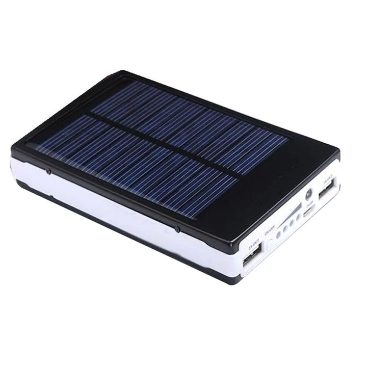 Dual USB Solar Power Bank – Portable Battery Charger with Camping Light