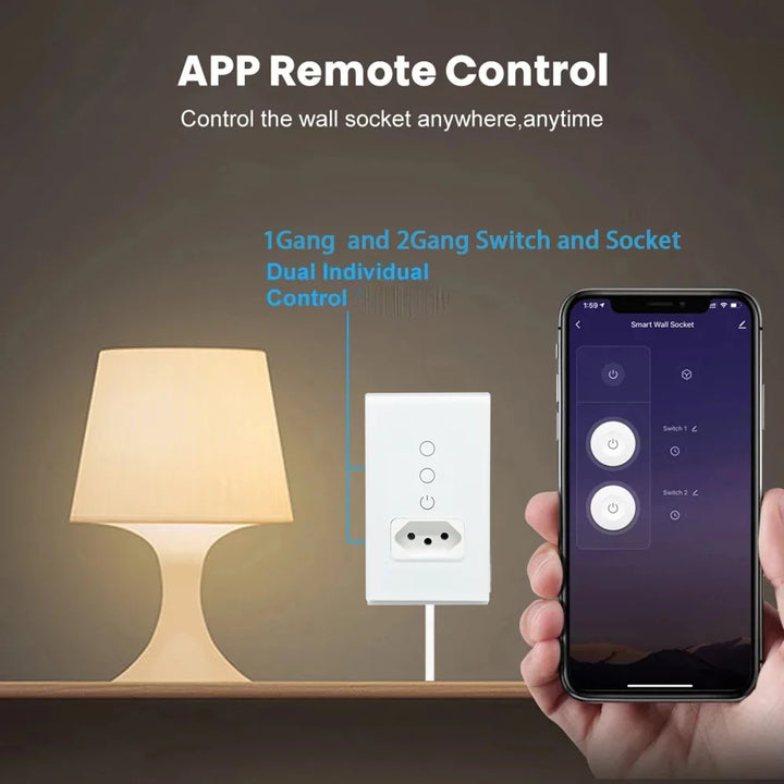 WiFi Smart Tuya Brazil Light Switch & Outlet – Alexa/Google Home