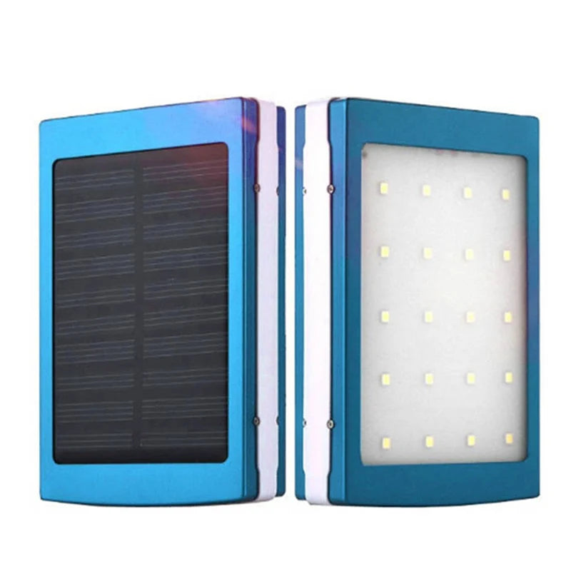 Dual USB Solar Power Bank – Portable Battery Charger with Camping Light