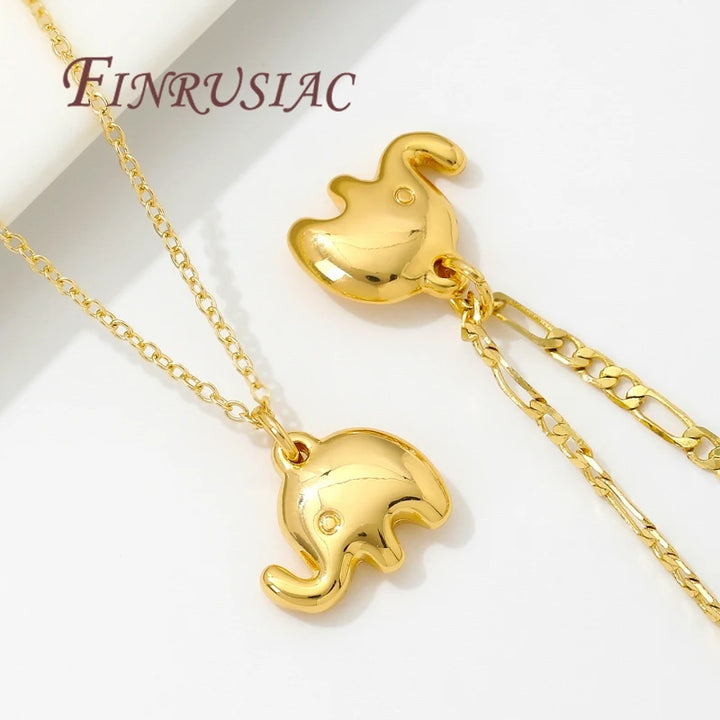 18K Gold-Plated Elephant Charms for Earrings & Necklaces