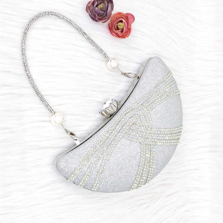 Carol Party Crystal Nigerian Moon Purse – Wedding Handbag