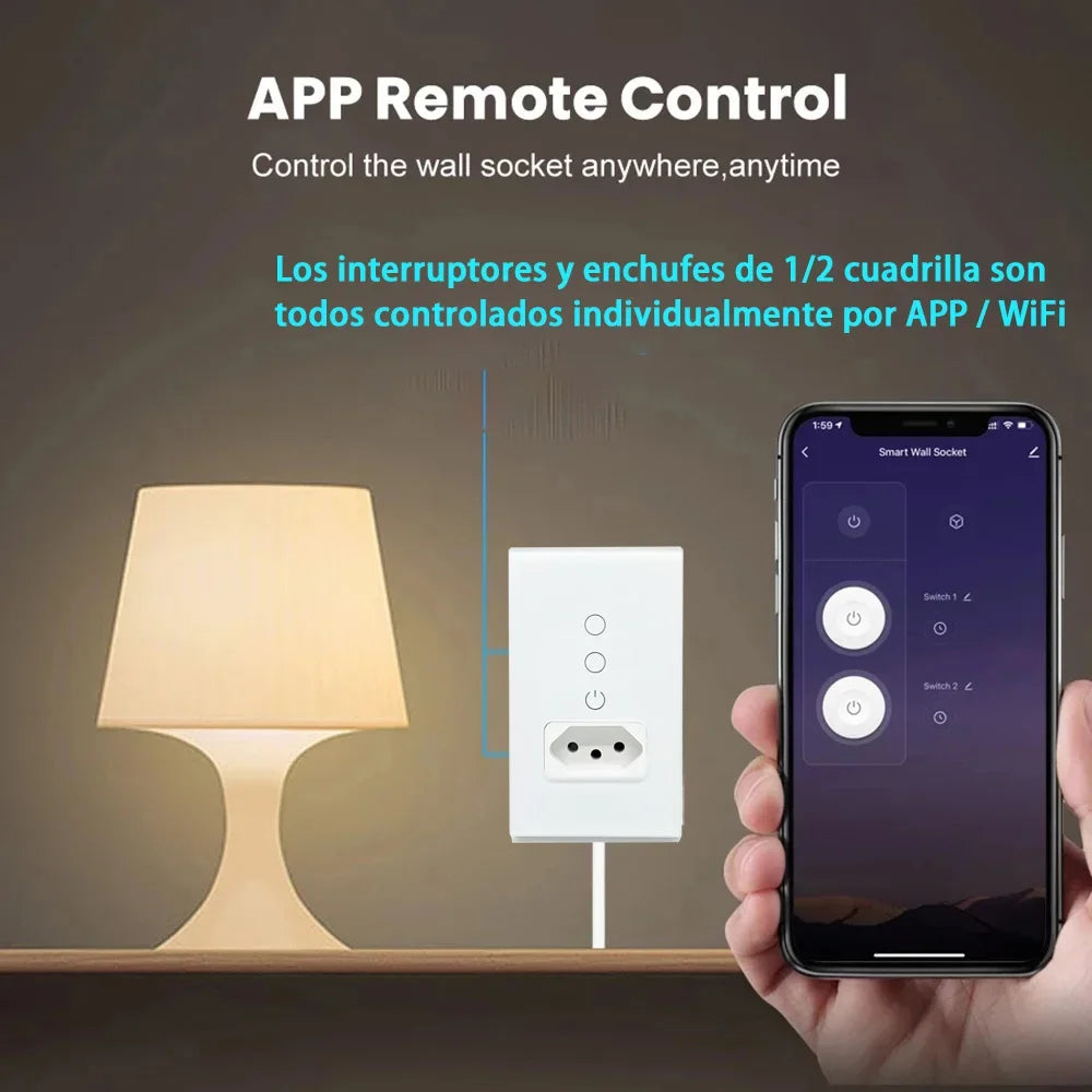 WiFi Smart Tuya Brazil Light Switch & Outlet – Alexa/Google Home