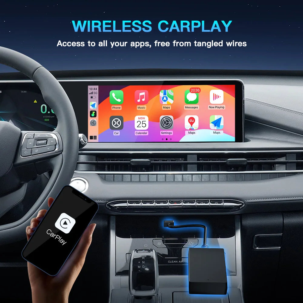 CARABC Plug & Play Wireless CarPlay Android Auto Box