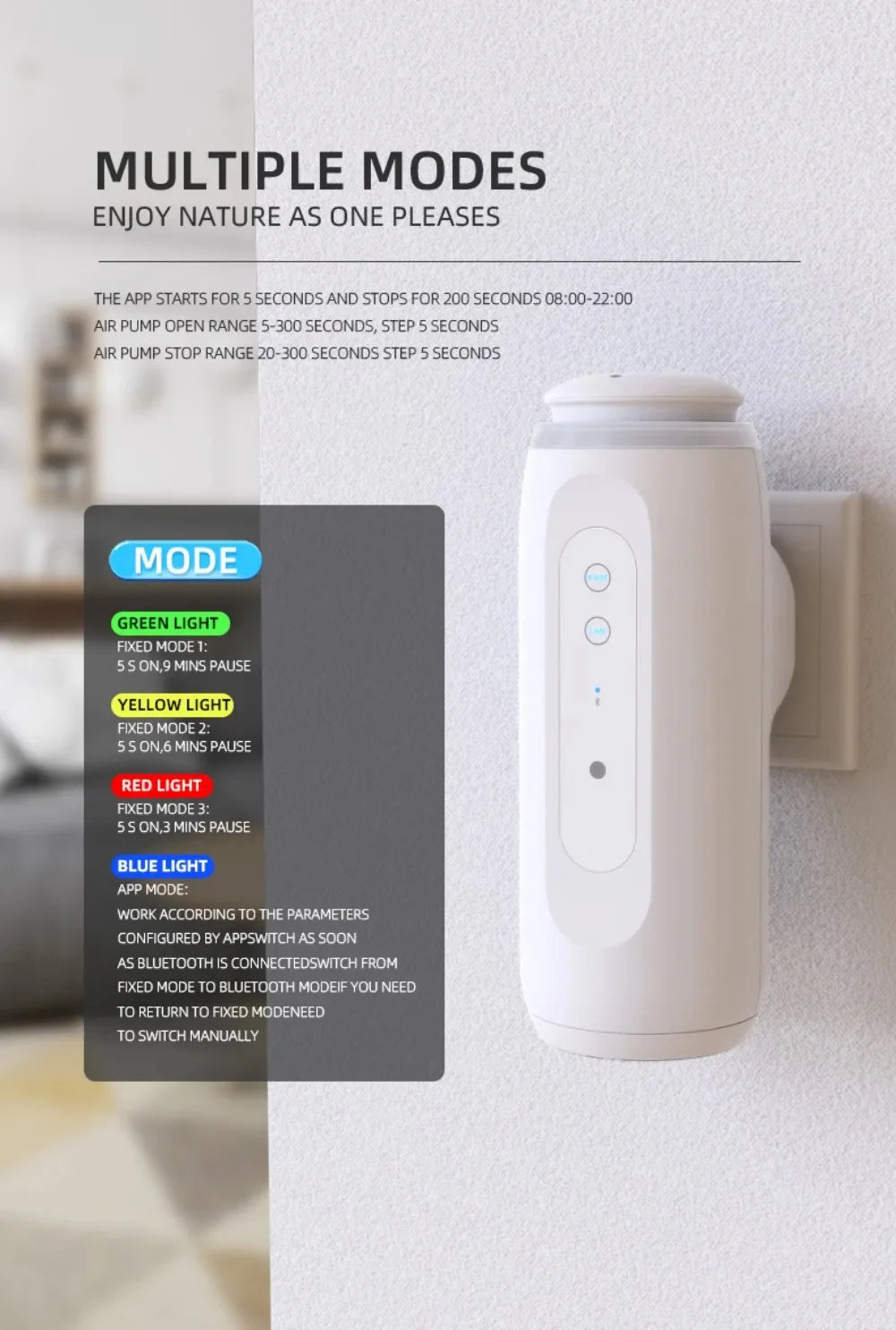 300m³ Smart Aroma Diffuser – Plug-In Freshener