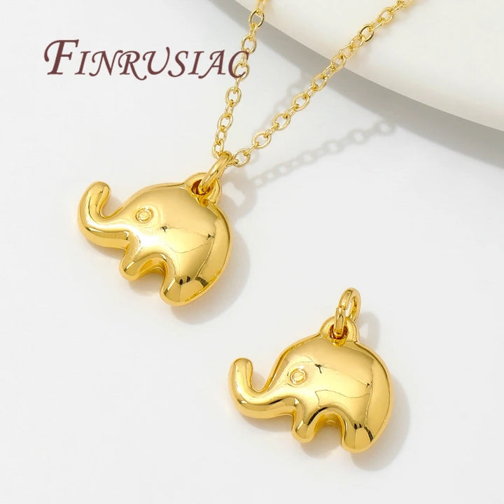 18K Gold-Plated Elephant Charms for Earrings & Necklaces