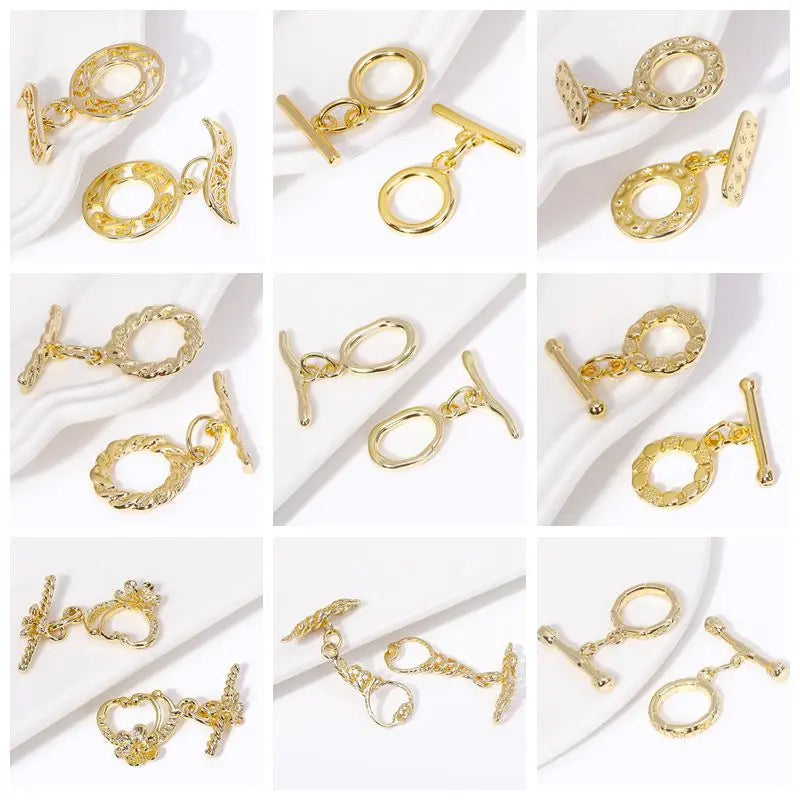 18K Gold-Plated OT Toggle Clasps for Jewelry Making