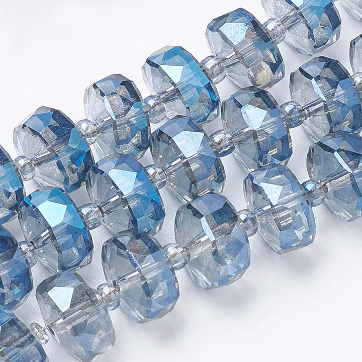 8mm/10mm Faceted Electroplated Glass Beads – Rainbow Spacers