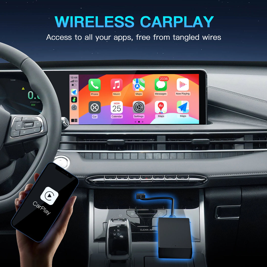 CARABC Plug & Play Wireless CarPlay Android Auto Box