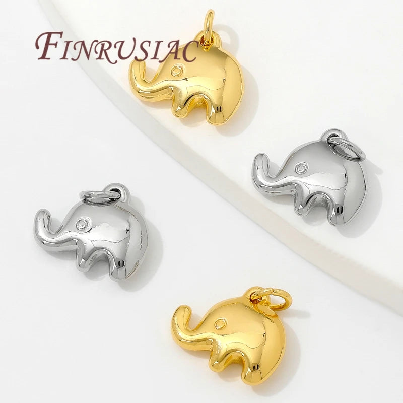 18K Gold-Plated Elephant Charms for Earrings & Necklaces