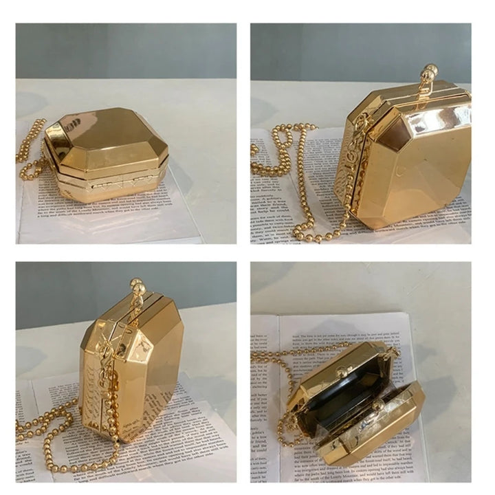 Mini Gold Party Clutch – Women's Crossbody Bag