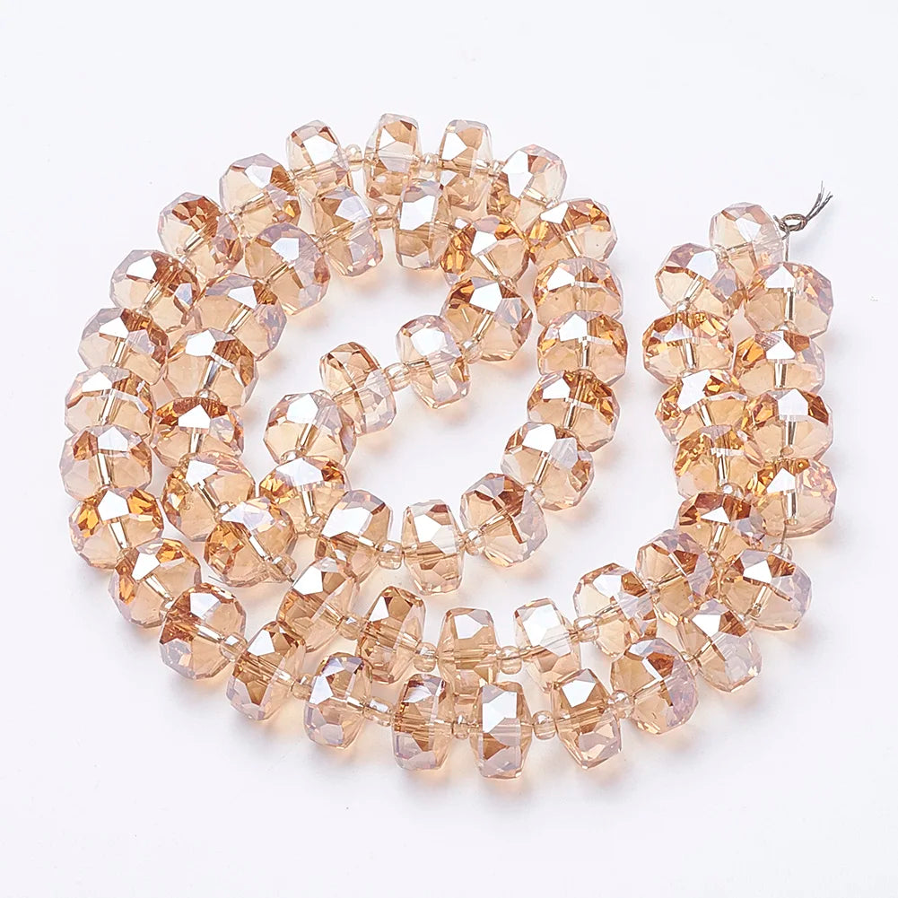 8mm/10mm Faceted Electroplated Glass Beads – Rainbow Spacers