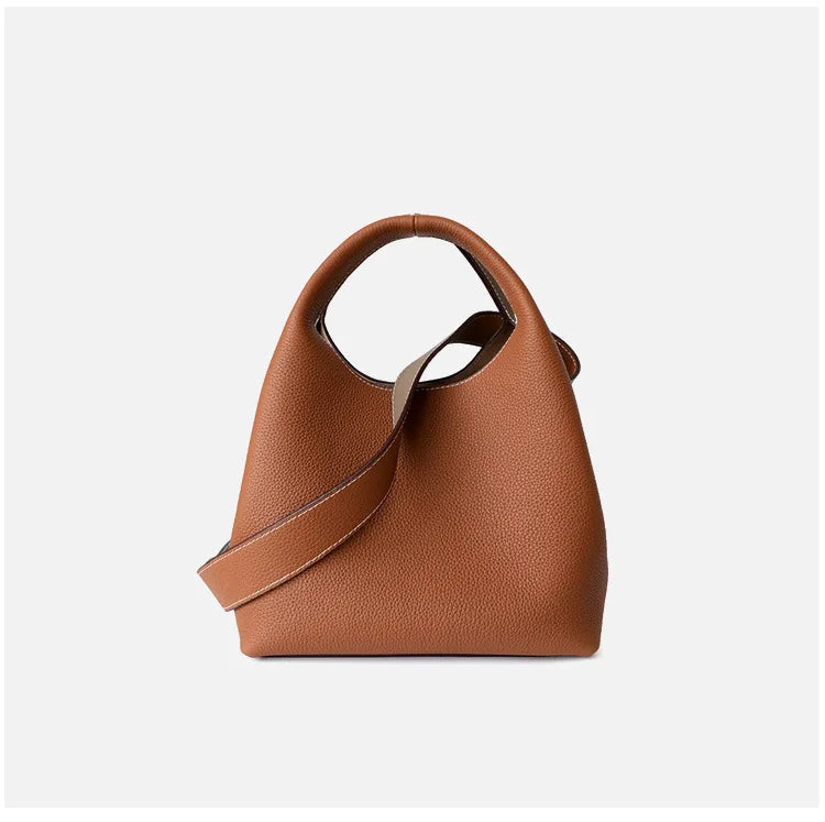 Motingsome Patchwork Bucket Bag – Luxury Cowhide Handbag