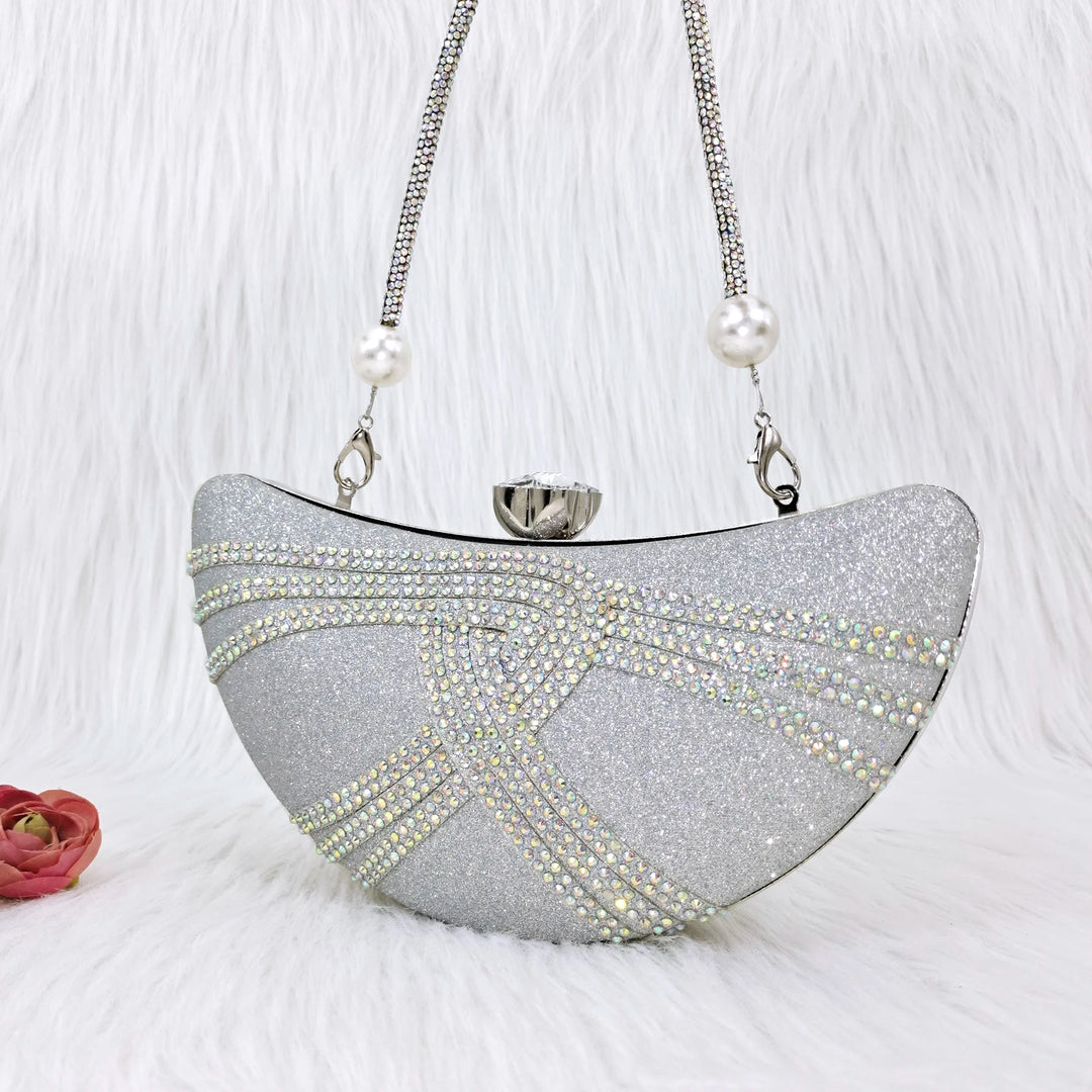 Carol Party Crystal Nigerian Moon Purse – Wedding Handbag