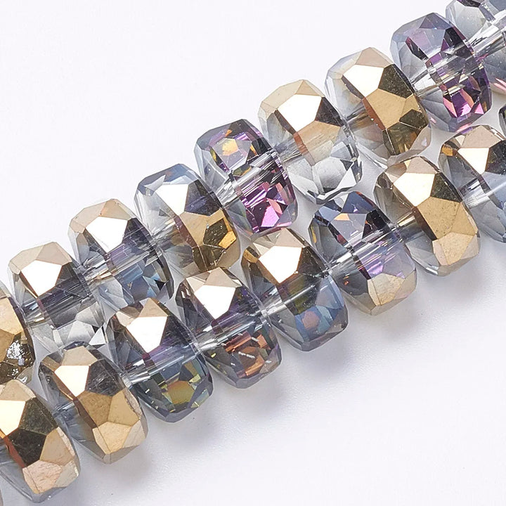 8mm/10mm Faceted Electroplated Glass Beads – Rainbow Spacers