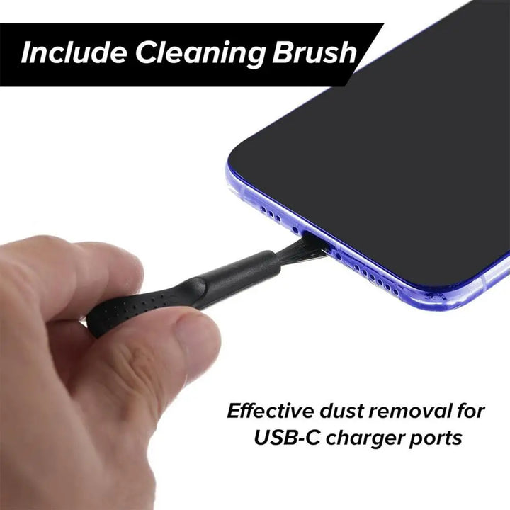 4Pcs USB-C Dust Plugs with Cleaning Brush for Phones