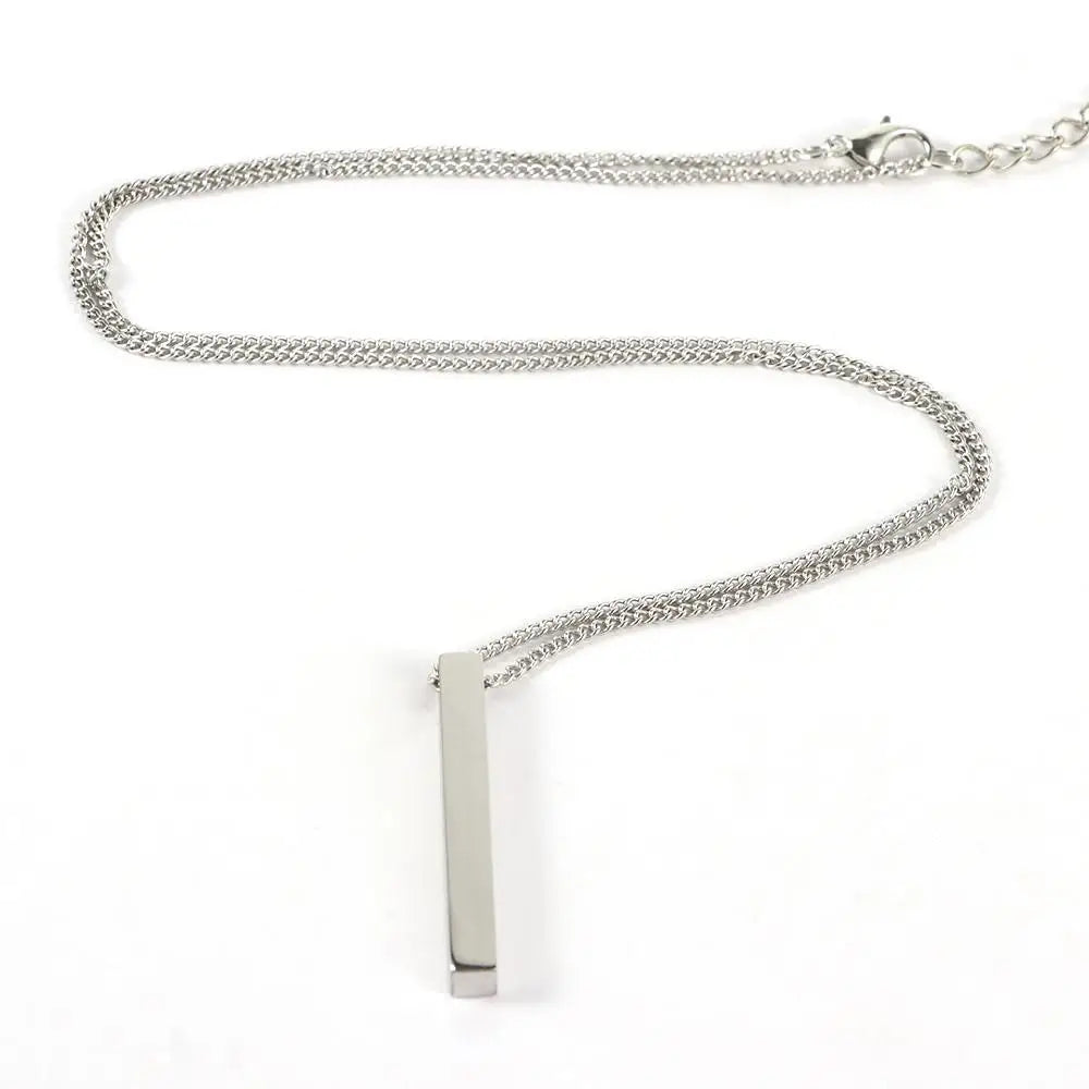 Cool Stainless Steel Gold Hip-Hop Rectangle Necklace for Men