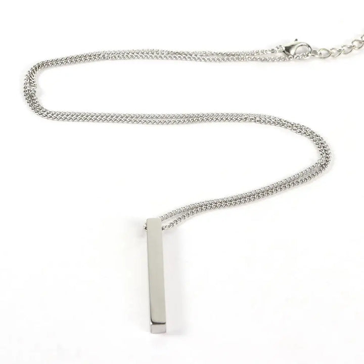 Cool Stainless Steel Gold Hip-Hop Rectangle Necklace for Men