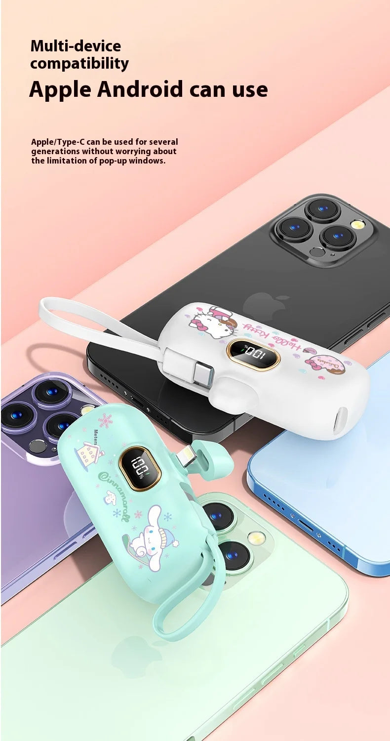 Sanrio Wireless Power Bank – Mini Capsule, Fast Charging