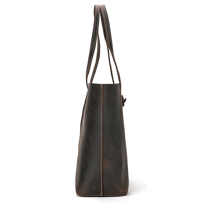 Vintage Embossed Leather Handbag – Women’s Shoulder Tote