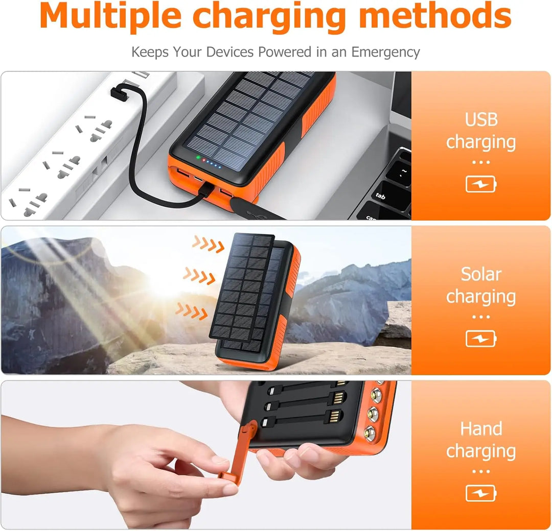 63200mAh Power Bank – Dual Outputs, Inputs & Hand Crank