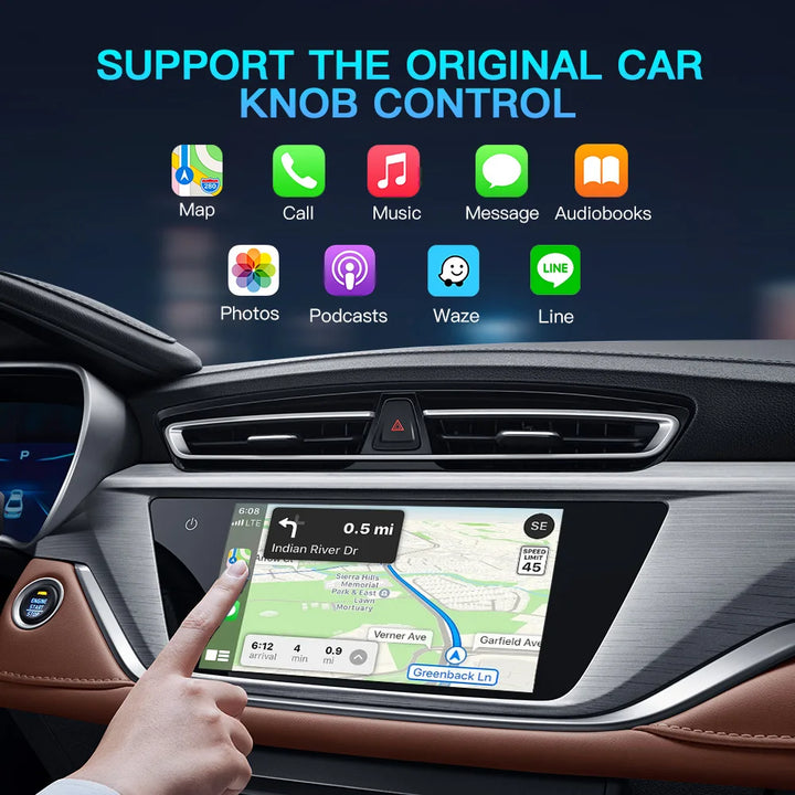 CARABC Plug & Play Wireless CarPlay Android Auto Box