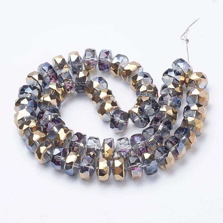 8mm/10mm Faceted Electroplated Glass Beads – Rainbow Spacers