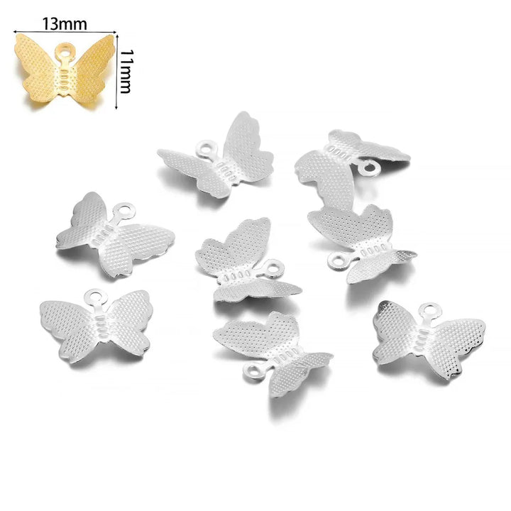 100pcs Butterfly Metal Accessories – DIY Earrings & Pendants