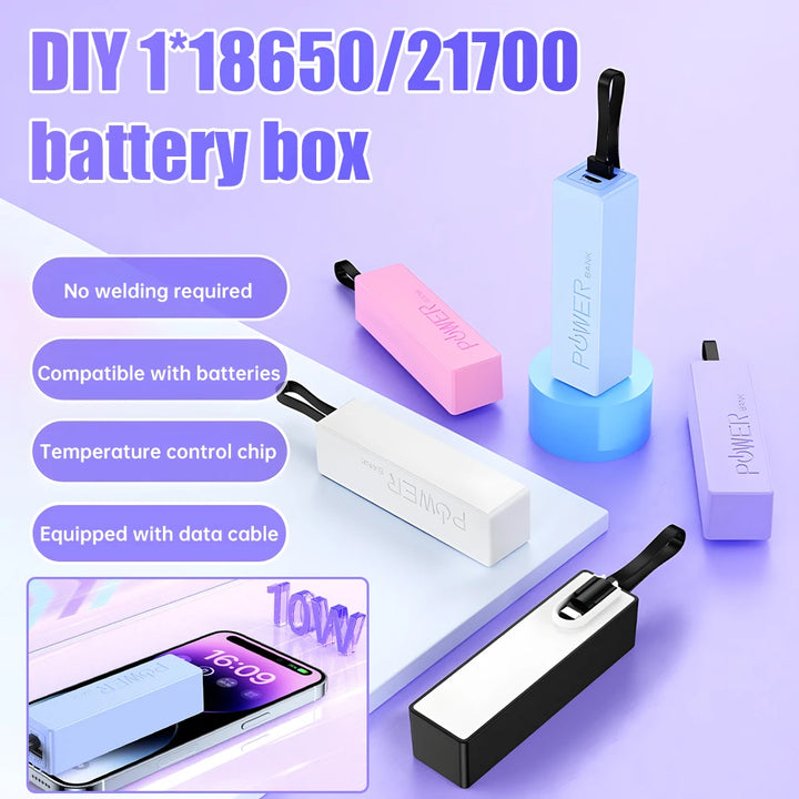 DIY 18650/21700 Battery Case – Portable Power Bank