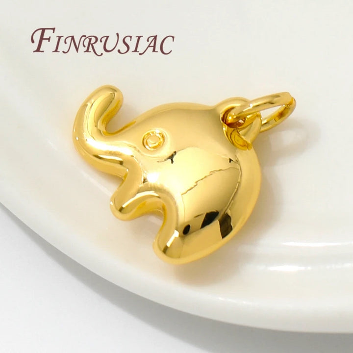 18K Gold-Plated Elephant Charms for Earrings & Necklaces