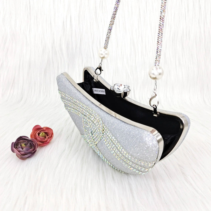 Carol Party Crystal Nigerian Moon Purse – Wedding Handbag