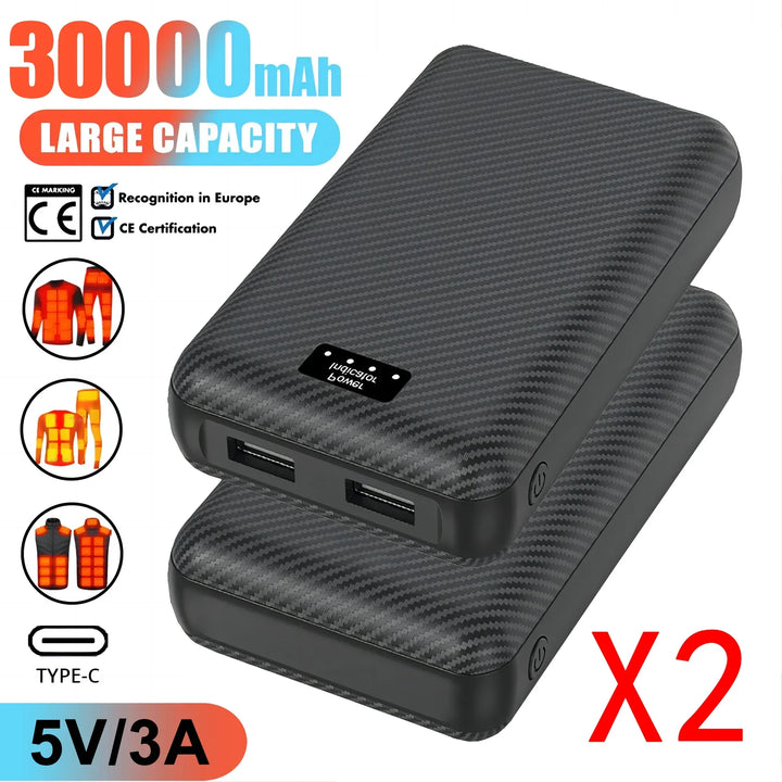 30000mAh Power Bank – Portable Charger for Heated Clothing