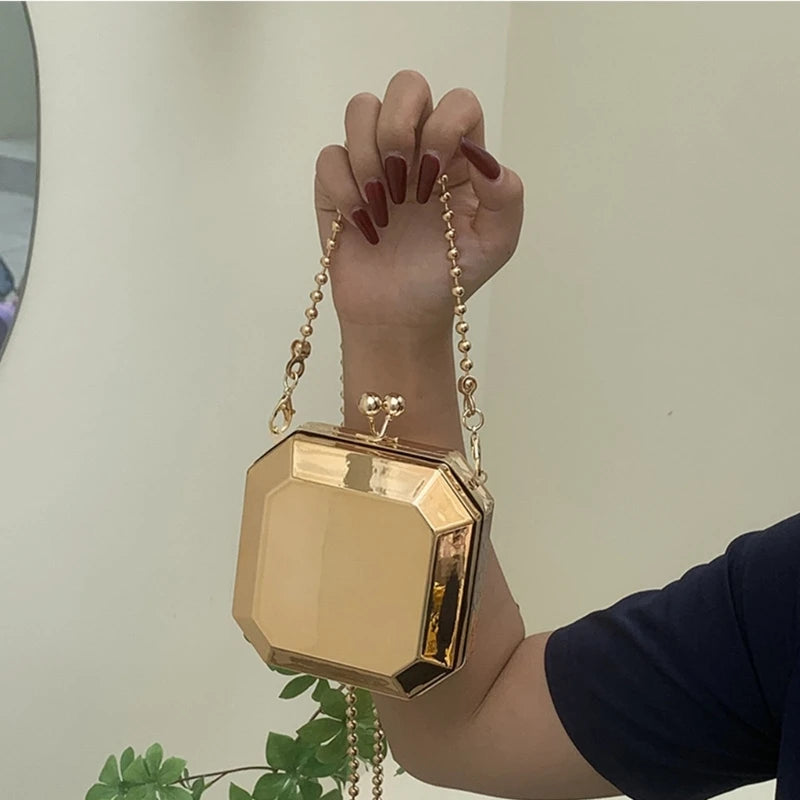 Mini Gold Party Clutch – Women's Crossbody Bag