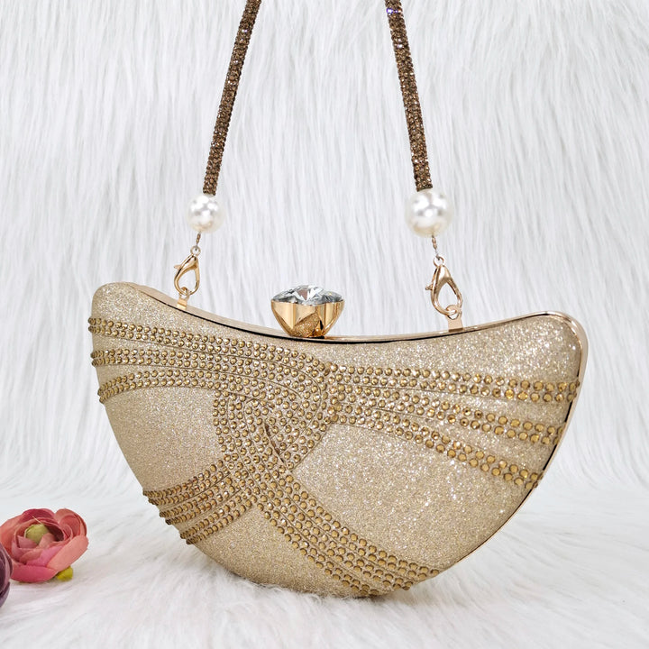 Carol Party Crystal Nigerian Moon Purse – Wedding Handbag