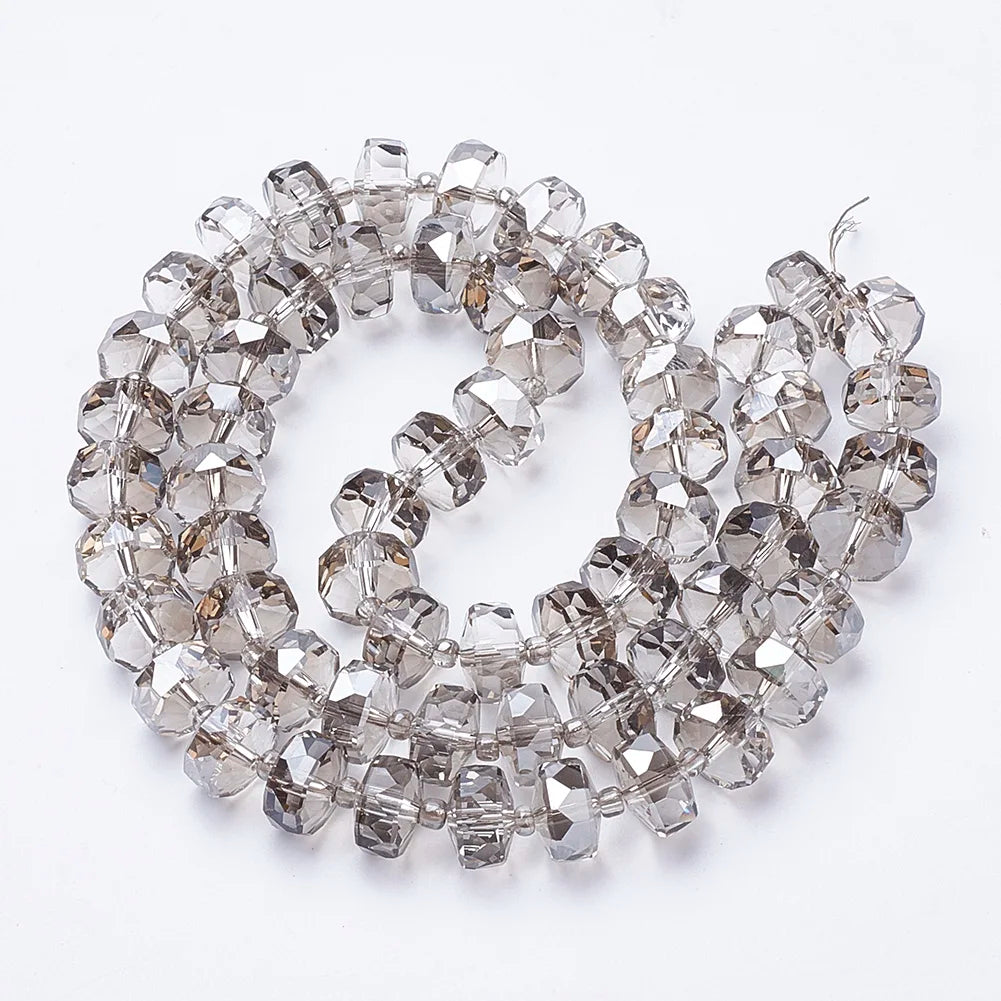 8mm/10mm Faceted Electroplated Glass Beads – Rainbow Spacers